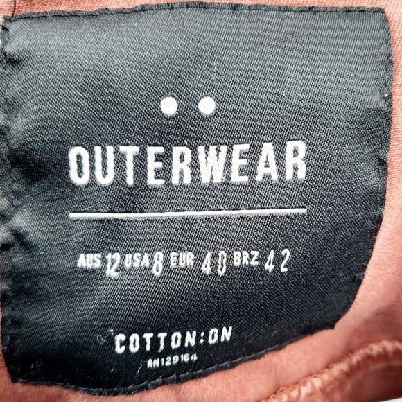 Cotton On Outerwear Red-ish Brown 100% Cotton Utility Jacket Size M (US 8) - Picture 5 of 7
